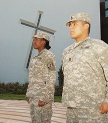 ROTC cadets Dymond Mosley and Alan Llanas