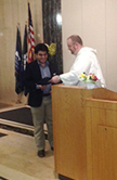 Francisco Plaza receiving Maritain Award