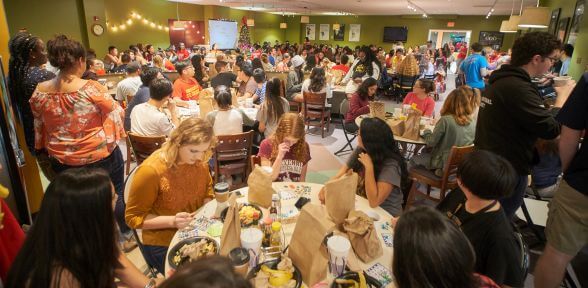 Late night breakfast at the University of St. Thomas in Houston, Texas