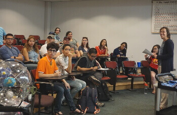 Cooperative Engineering professor Dr. Birgit Mellis teaches a class at the University of St. Thomas - Houston