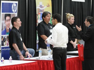 Job fair on the campus of the University of St. Thomas in Houston, Texas