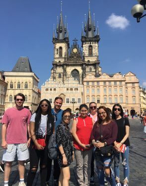 University of St. Thomas Houston students on study abroad trip in Prague