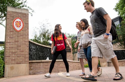 Group of Math majors at the University of St. Thomas - Houston walk across campus