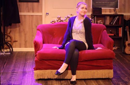 Female University of St. Thomas - Houston students performs in a Drama production