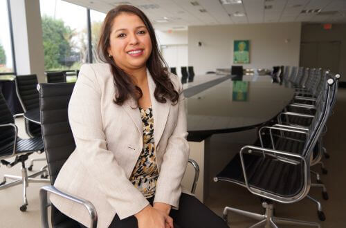 University of St. Thomas - Houston MSA Master of Science in Accounting student sits in conference room