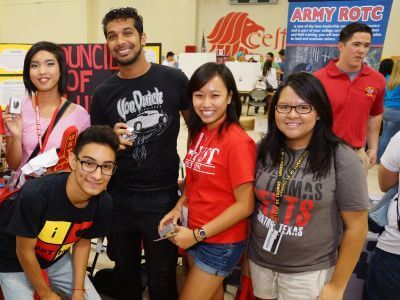 Orientation fair at University of St. Thomas in Houston, Texas