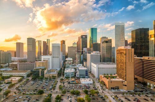 Aerial photo of City of Houston skyline