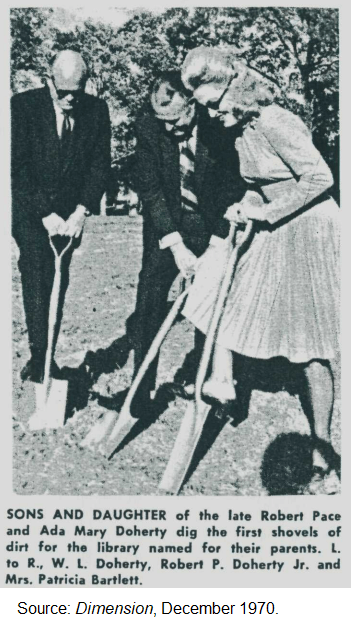 Sons and daughter of the late Doherty dig the first shovels of dirt