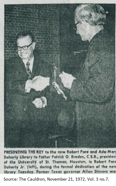 Presenting the key to father Braden