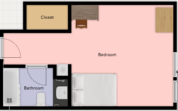 Guinan Hall Single: Full Bed floor plan
