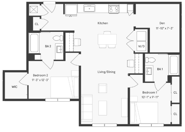 Uniti 2 Bedroom with Den